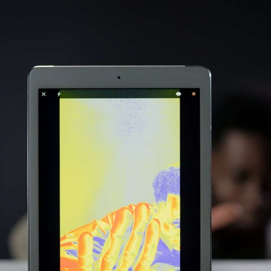 a thermal image on a tablet