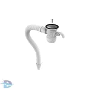 סיפון 2 לכיור אמריקאי עם כניסה למדיח צינור גמיש